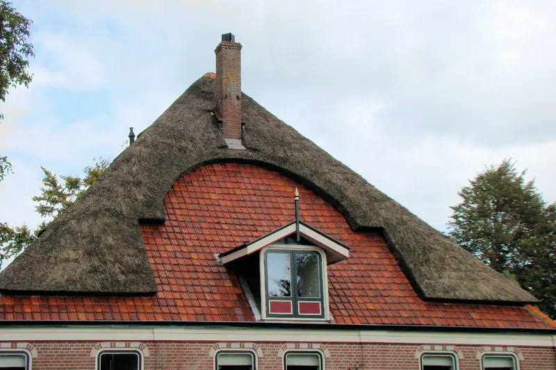 Rieten dak op een woning